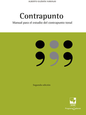 cover image of Contrapunto. Manual para el estudio del contrapunto tonal